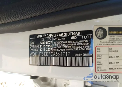 2012 Mercedes-Benz E 350 z USA, uszkodzony, nr VIN WDDHF5KB7CA561717